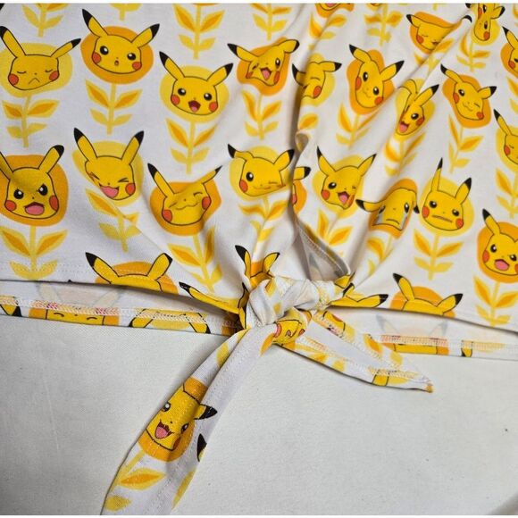 BLACKMILK Pokemon‎ Pikachu faces tie front crop short sleeve tee shirt XXL - Picture 5 of 10